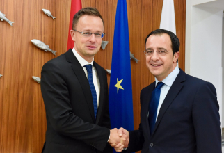 ministrul de externe al Ungariei, Péter Szijjártó şi omologul său cipriot Nikos Christodoulides