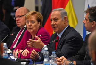 cancelarul german Angela Merkel şi premierul israelian Benjamin Netanyahu