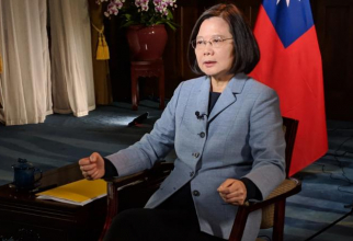 Preşedintele Taiwanului, Tsai Ing-wen, acordând un interviu postului de televiziune CNN