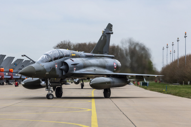 Avion francez Mirage 2000D, în cadrul exercițiului NATO Frisian Flag 2019