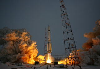 Imagini surprinse de la lansarea unei rachete, sursă foto: Roscosmos