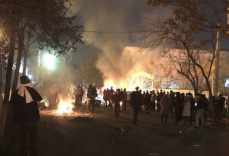 Imagine de la proteste violente din Iran, în 2019