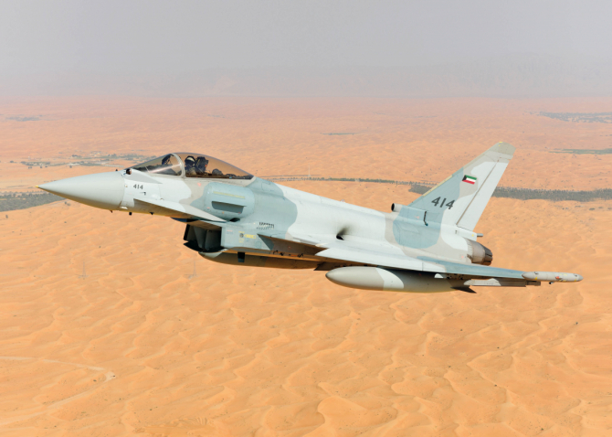 Zborul inaugural al Eurofighter Typhoon, care va ajunge sub comanda Kuweitului. Sursă foto: Eurofighter