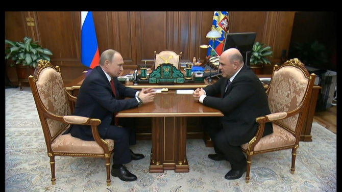 Foto: Președintele Vladimir Putin și Mihail Mişustin, premierul Rusiei
