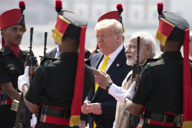 Preşedintele american Donald Trump, aflat în vizită în India