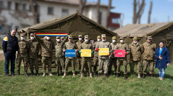 Militari români în sprijinul autorităților în lupta cu noul coronavirus, sursă foto: MApN Facebook