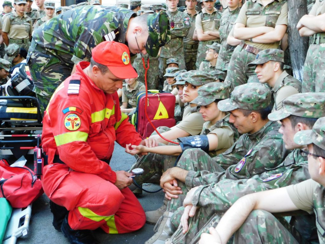 Personal militar medical, în timpul unui exercițiu militar, sursă foto: Institutul Medico-Militar al MApN