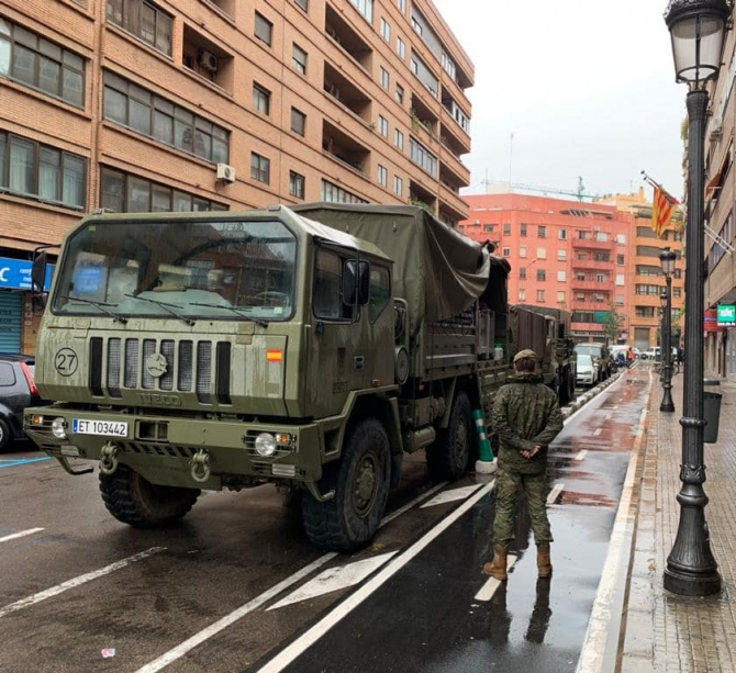 Armata spaniolă, pe străzile din țară, în lupta împotriva COVID-19, sursă foto, Ministerul Apărării de la Madrid. Ministerio de Defensa Espana Facebook