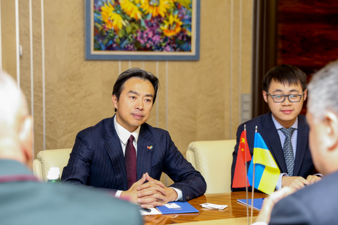 Ambasadorul chinez Du Wei, sursă foto: Ministry of Interior of Ukraine
