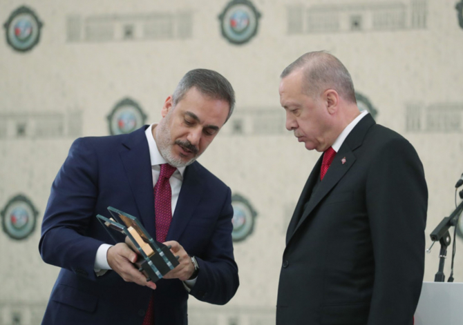 Recep Tayyip Erdogan și Hakan Fidan - șeful Agenției Naționale de Informații din Turcia (MIT)