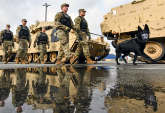 Soldații americani în portul Bremerhaven, Germania, ca parte a exercițiului Defender-Europe 20, 21 februarie 2020. Imagine: US Army.