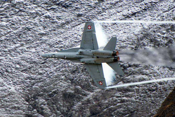 Un F/A-18 al Elveției, sursă foto: Ministerul Apărării de la Berna