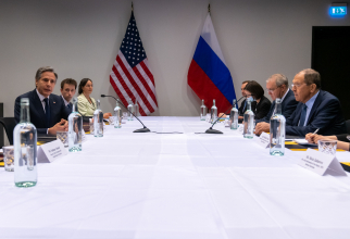 Secretarul de stat american Antony Blinken şi ministrul rus de externe Serghei Lavrov. Sursa Foto: Tiwtter Antony Blinken