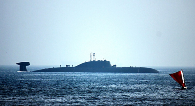 Submarinul rusesc Nerpa (K-152) din clasa Akula-2. Sursa foto: Forțele Navale ale Indiei.