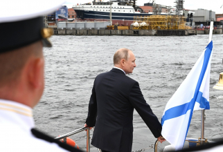 Președintele Vladimir Putin, cu ocazia Zilei Marinei Federației Ruse. Sursă foto: Kremlin