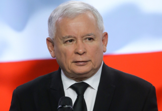 Preşedintele partidului conservator naţionalist la putere în Polonia, Jaroslaw Kaczynski.