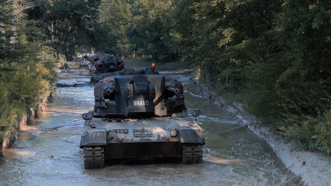 Sistem românesc Gepard în timpul unor manevre militare în Polonia