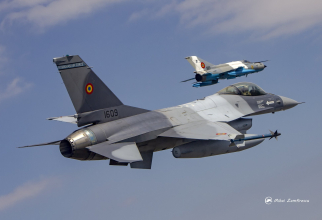 Un F-16 românesc și un MiG-21 Lancer, sursă foto: Mihai Zamfirescu via Baza 86 Aeriană Borcea @ROAF @Forțele Aeriene Române