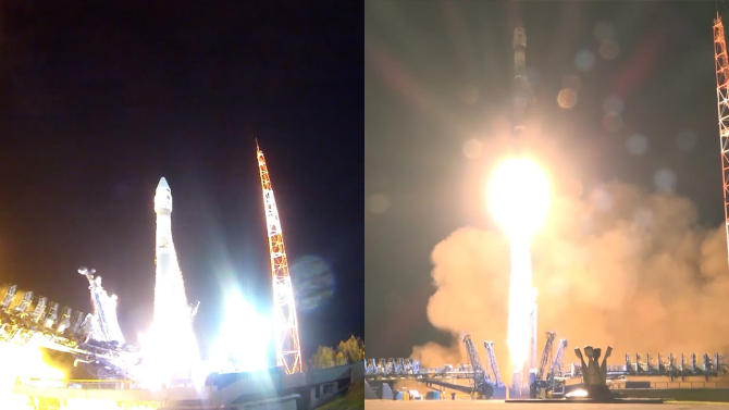 Lansarea satelitului rusesc Kosmos-2551, care ulterior s-a prăbușit de pe orbită. Sursă foto: Captură YouTube