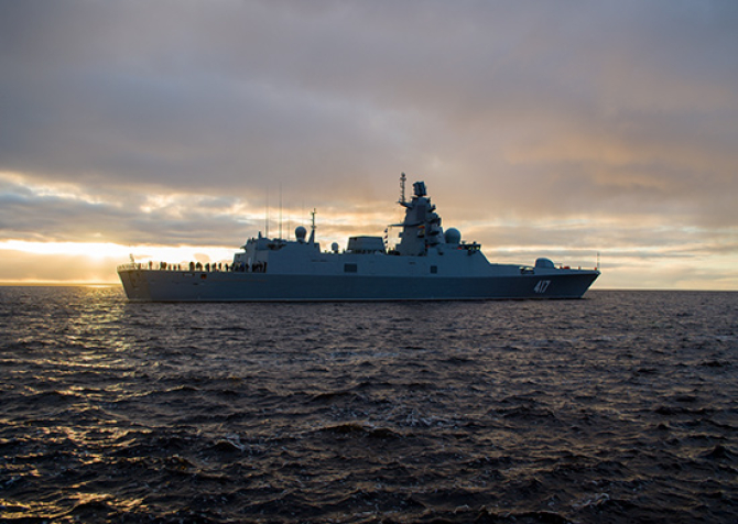 Fregata rusă Amiral Gorshkov. Sursă foto: Ministerul Apărării din Federația Rusă