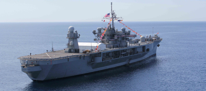 Nava americană USS Mount Whitney. Sursă foto: U.S. Embassy & Consulate in Poland