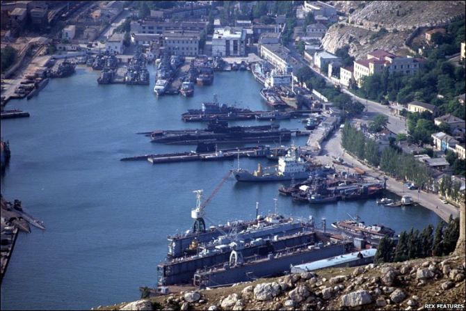 Flota Rusă în Portul Sevastopol, Peninsula Crimeea