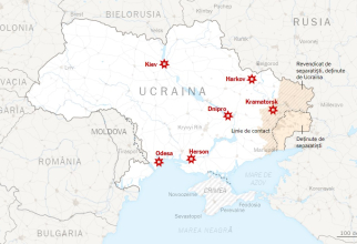 Harta a atacului rus împotriva Ucrainei. Sursă foto: New York Times