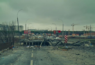 Distrugeri urbane provocate de invazia rusă în Ucraina. Sursă foto: Генеральний штаб ЗСУ / General Staff of the Armed Forces of Ukraine 