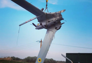 Epava unei drone Bayraktar TB2, recuperată de Forțele Navale Române. Foto: Radu Tudor
