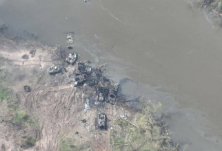 Forțe ruse, distruse de armata ucraineană în timp ce încercau să traverseze râul Severski Donetsk. Sursă foto: Ministerul Apărării de la Kiev