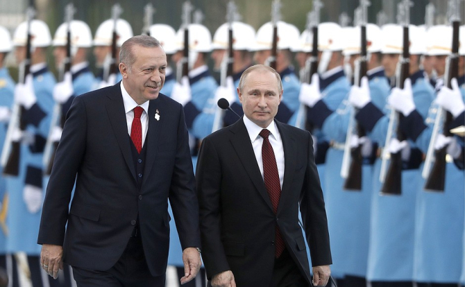 Președintele turc Recep Tayyip Erdogan și președintele rus Vladimir Putin, în timpul unei vizite la Ankara a liderului rus. Sursă foto: Kremlin