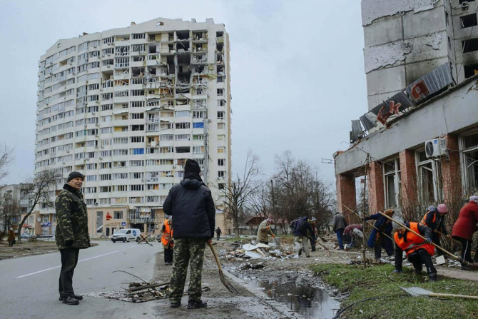Distrugeri urbane provocate de invadatorul rus în Ucraina. Sursă foto: Генеральний штаб ЗСУ / General Staff of the Armed Forces of Ukraine 