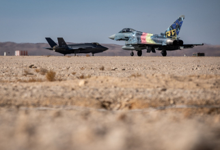 F-35 israelian și un Eurofighter german, în timpul unor exerciții desfășurate în Israel în 2021. Sursă foto: Bundeswehr