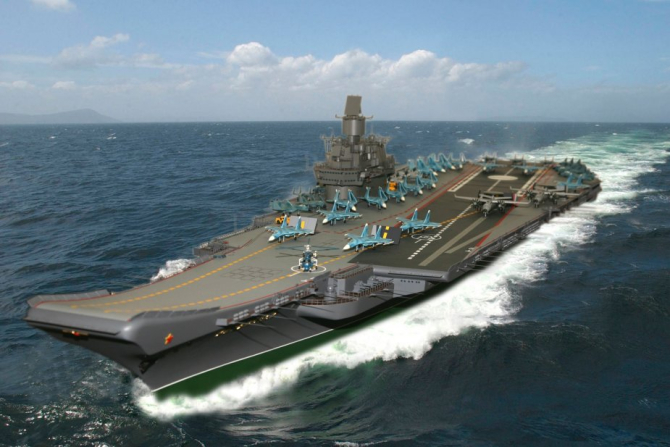 Proiect Ulyanovsk. Imagine concept cu un portavion rusesc. Sursă foto: TASS via NavyRecognition