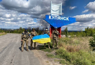 Forțele armate ucrainene în Kupianks, un punct strategic de maximă importanță în Harkov. Foto: Jurnalistul militar Illia Ponomarenko @OfficialTwitter