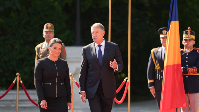 Președintele Ungariei Katalin Novak, în vizită în țara noastră, alături de Klaus Iohannis, președintele României. Foto: Administrația Prezidențială 