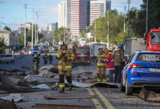 Distrugeri în Kiev, după atacul cu rachete din 10 octombrie - Serviciul pentru Situații de Urgență a Ucrainei