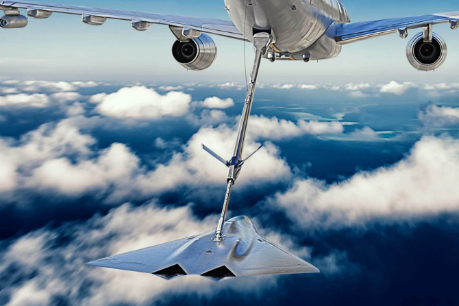 O randare a unui viitor proiect de avion de luptă de generaţia a VI-a pe care compania Lockheed Martin l-a propus în 2022 pentru a fi dezvoltat în cadrul programului militar NGAD. Sursa Foto: Lockheed Martin.