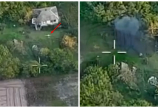 Captură video din timpul atacului unei drone autohtone Punisher. Video: Mil.in.ua via Forțele pentru Operații Speciale Ucrainene