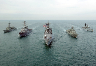 Flota a 5-a a SUA, alături de Marina britanică și cea australiană, în Golful Persic. Foto: Wikipedia