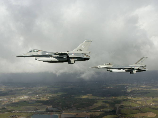 Avioane de tip F-16 Fighting Falcon olandeze. Foto: Ministerul Apărării al Regatului Țărilor de Jos