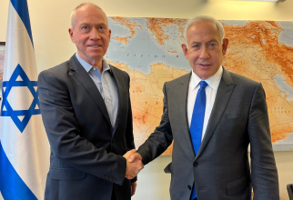 Netanyahu și ministrul apărării Yoav Galent