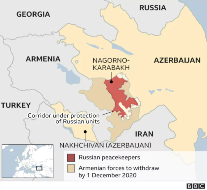 Coridorul Lachin, Nagorno-Karabah. Sursă foto: BBC