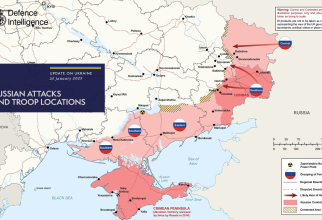 Situația pe 26 ianuarie 2023 pe frontul din Ucraina în războiul declanșat de Rusia. Foto: Ministerul Apărării din Marea Britanie