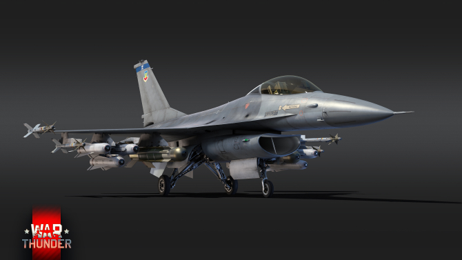 Prezentare grafică a avionului F-16 Fighting Falcon. Sursa Foto: War Thunder.

