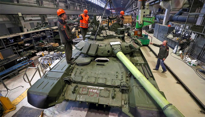 Productie de tancuri in cadrul complexului militar-industrial rus. Sursa foto: Jamestown Foundation.