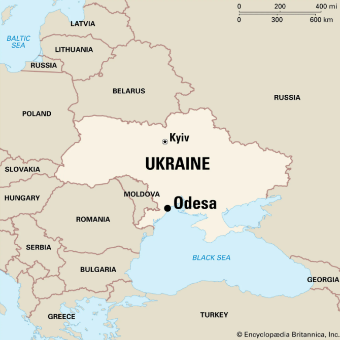 Odesa, Ucraina, principalul punct de ieșire ucrainean la Marea Neagră. Foto: Encyclopedia Britannica