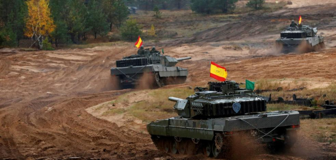 Tancuri Leopard 2 spaniole. Foto: Ministerul Apărării de la Madrid