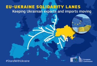 Sprijin logistic și umanitar acordat de Uniunea Europeană Ucrainei, în fața invaziei ruse de pe 24 februarie 2022. Foto: Consiliul European
