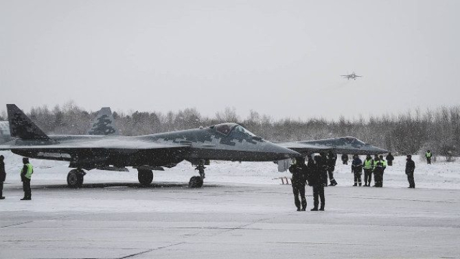 Avioane de luptă de generația a 5-a Su-57 rusești. Foto: United Aircraft Corporatio (UAC) via BulgarianMilitary